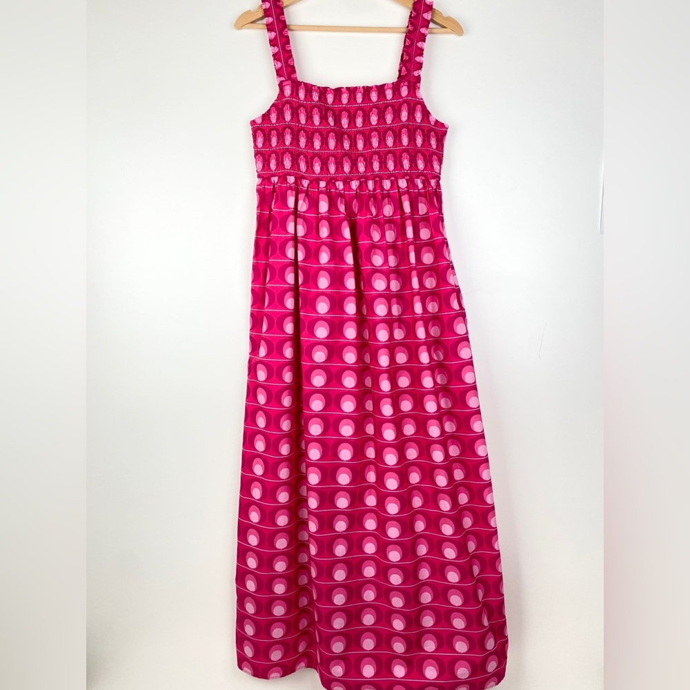 Zara Shirred Summer Dress Pink